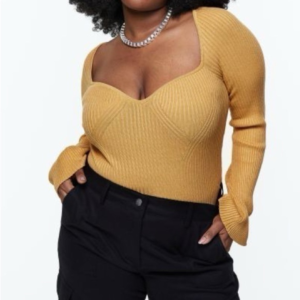 Yellow Rib knit sweater
